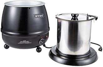 SYBO SB6000 SB-6000 Soup Kettle, 10.5 Quarts, Black and Sliver
