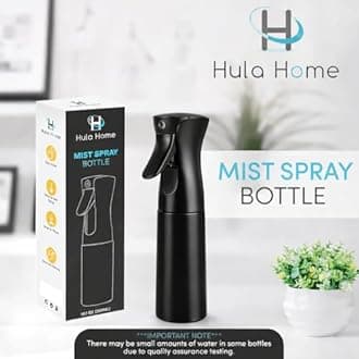 Hula Home Spray Bottle for Hair (10.1oz/300ml) - Powered by Flairosol® Spray Technology - Continuous Ultra Fine Mist Sprayer – For Hairstyling, Cleaning, Salons, Plants, Essential Oil & More - Black
