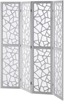 VEVOR Wood Room Divider, 4 Panel Wood Folding Privacy Screen, 66.9 Inches Tall Indoor Carved Wooden Partition, Portable Decoration Screen, for Room Separation, Home, Office, Restaurant & Bedroom