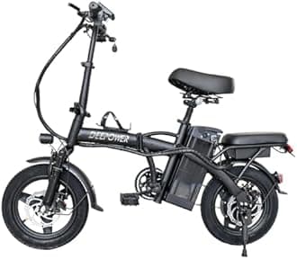 DEEPOWER K100 Foldable Electric Bike, 400W Motor, 20MPH Electric Bicycle, 480/840/1440Wh Battery, Adjustable Handlebar, 14" Folding Commuter City EBike for Adults Teens, UL 2849 Certification