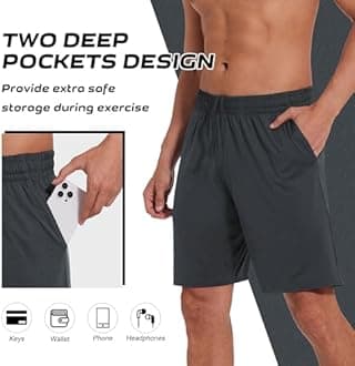 CE' CERDR Mens Athletic Workout Shorts with Pockets and Elastic Waistband Quick Dry Activewear