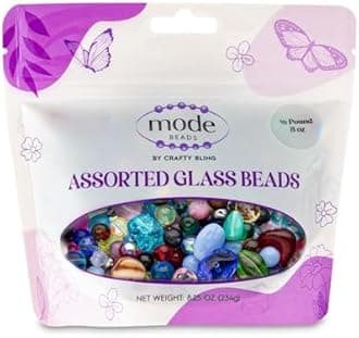 Assorted Glass Beads for Jewelry Making, DIY Lamp Work, Arts and Crafts, and Decorative Hobby Artistry, Colorful Crystal Assortment Bulk Mix, 4-18mm, Half Pound (6)