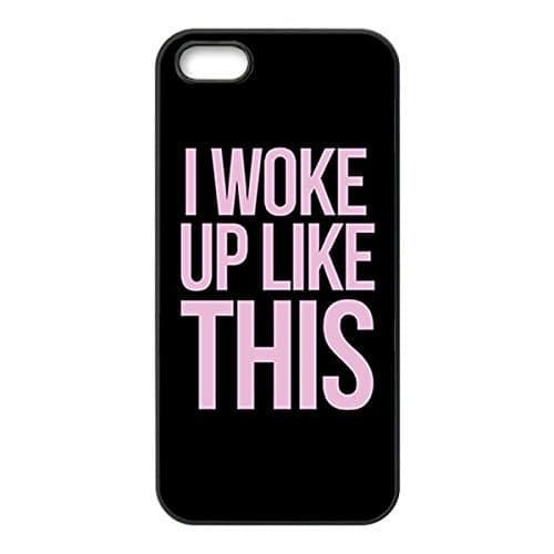 I Woke Up Like This Pattern Fluorescence Pink And Black HD image phone cases for iPhone 6(tpu soft case)