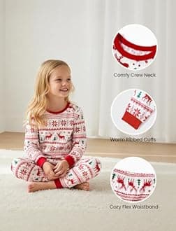 PATPAT Christmas Family Matching Pajama Sets Includes Christmas Socks - Perfect for Family Photos & Holiday Celebrations