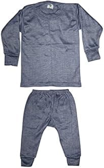 PURSUE FASHION Unisex Kids Winter Wear Fleece Front Open Thermal Innerwear Top & Full Pant Woolen Warmer Combo Set for Girls Boys, Kids Unisex Body Warmer Thermal (Set of 3)