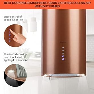 Klarstein Hanging Island Cooker Hood, Extractor Fan for Kitchen Islands, 650m³/h Airflow, Timer, Adjustable Kitchen Extractor Fan with Chandelier Design, 3 Mode Cooker Hoods, Activated Carbon Filters