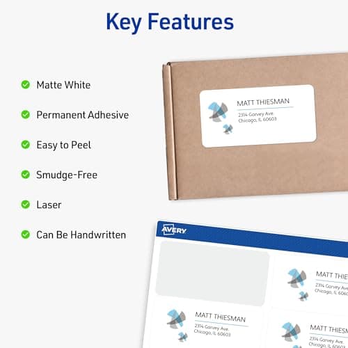 Avery Internet Shipping Labels for Laser Printers with TrueBlock Technology, 5.5 x 8.5 Inches, White, Box of 200 (5126)