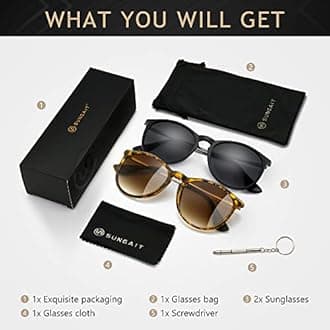 SUNGAIT Vintage Round Sunglasses for Women Men Classic Retro Designer Style