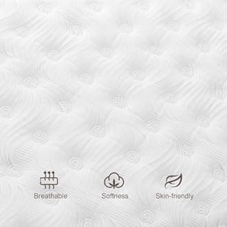 Hybrid Mattress with Gel Memory Foam and Individually Pocket Innerspring Mattresses Medium Firm for Motion Isolation, Edge Support, 100 Night Trial (10 Inch- Black & White, King)