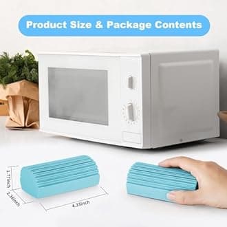 2-Pack Damp Clean Duster Sponge, Magic Sponge Eraser Baseboard Cleaner Tool, Dusters for Cleaning Blinds, Glass, Vents, Railings, Mirrors,Window Track Grooves and Faucets