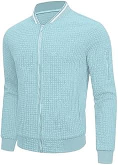 SAVKOOV Mens Lightweight Jacket Casual Bomber Jacket Varsity Coat