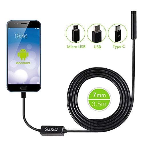 SHEKAR 7mm Android Endoscope Borescope USB C Inspection Camera 3.5 m Waterproof Tube Camera for Smartphone Tablet with OTG, PC and Laptop