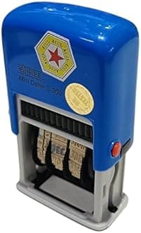 Date Stamp (Self-Ink) – Blue Colour Ink, Heavy Body, Hard Rubber Font, Super Fast Manual Stamp, AI Tested