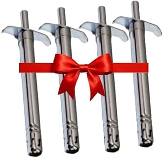 Pack of 4 Exim Stainless Steel Spark Gas Lighter for Kitchen Use Restaurants Metal Gas Stove Lighter Regular Size Easy Grip Long Lasting, Rust Proof