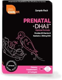 Zahler Prenatal Vitamin with DHA & Folate - DHA Supplements & Prenatal Multivitamin for Mother and Child - Kosher Prenatal DHA Prenatal Vitamins with Iron, Pre Natal Softgels 10 Count