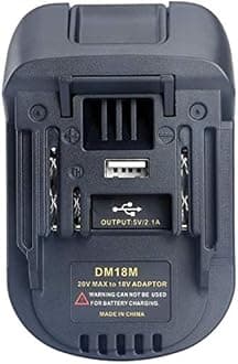 TPDL Adapter for Dewalt 18V Battery to Suitable for Makita Tools, and for Milwaukee M18 Li-ion Battery to Suitable for Makita 18V Tools with USB Port DM18MA-Adapter