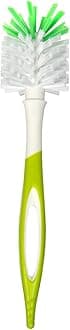 Mee Mee 360° Movable Nylon Bristle Baby Feeding Bottle & Nipple Cleaning Brush | Ergonomic Handle | Easy to Clean Bottle Corners for Narrow Neck & Wide Neck | BPA Free, Easy Hanging Storage | Green