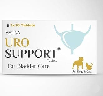 Vetina URO Support Tablets for Urinary Bladder Health Care for Dogs and Cats 10 Tablets