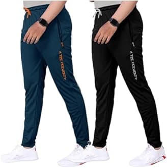 - Men Combo Track Pant with Lycra Elastic Jogger Suitable for Active Wear, Jogger Yoga Wear, Sports (Pack of 2)