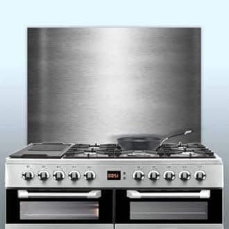 Displaypro 0.9mm Thick Brushed Stainless Steel Kitchen Cooker Hob Wall Splashback (950, 950)