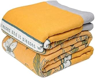 Boho Throw Blanket for Bed 100% Cotton Ultra Soft Rustic Quilt Fall Blanket Floral Printed Farmhouse Decor Bed Blankets,60"×80" All Season Rustic Throw for Sofa Couch Chair