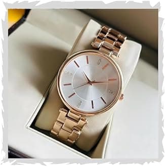 STYLEDOSE Women Analogue Wrist Watches for Women's & Girls&Miss&Ladies Diamond Studded Dial Rosegold Colored Stylish Bracelet Strap