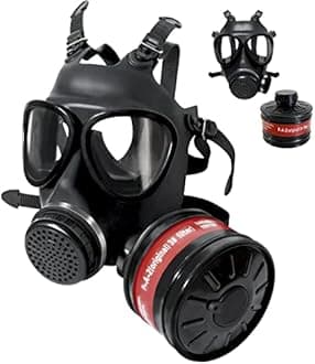 Full Face Respirator Mask, Gas Mask with 40mm Activated Carbon Filter for Spray Paint, Asbestos, Fume, Resin and Organic Vapor Gas