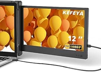 KEFEYA Laptop Screen Extender, Portable Monitor for Laptop 12" Full HD IPS Display, Dual Monitor Extender Compatible with 13-16 Inch Windows, Chrome & Mac