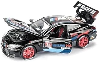 1:32 BMW M8 Thunder Toy Car Metal Pull Back Diecast Car with Openable Door and Sound Light, Gifts Toys for Kids【 Black 】