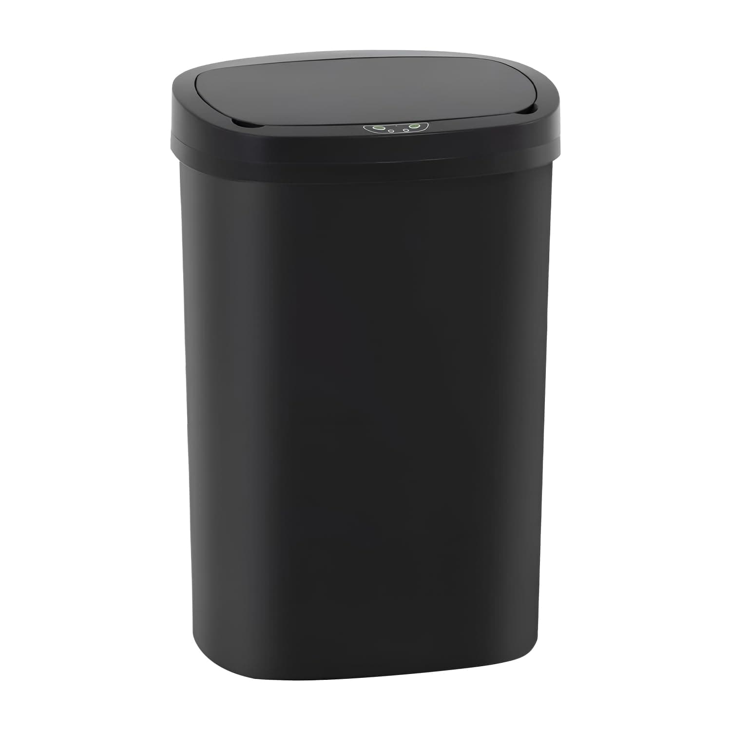 13 Gallon Trash Can with Lid | Automatic Touchless Garbage Can | Odor Control | Modern Oval Design | Easy to Clean | Plastic | Black | Fits Any Kitchen, Bathroom, Office or Home
