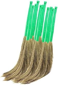 Zureni ZN-BR-06 Sphere Floor Broom with Natural Soft No Dust Grass Long Stick Jhadu for Home Pantry Office Cleaning (40 Pcs, Random Colours)
