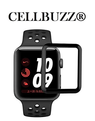 CELLBUZZ Premium Screen guard For Apple Watch Series 3/2/1 38mm Edge To Edge Full Glue Tempered Glass (38mm, PACK OF 1)