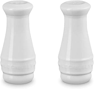 Stoneware Salt and Pepper Shakers, White