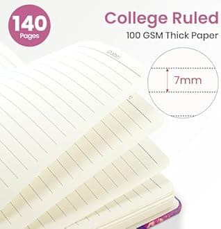 ZOTIA Lined Spiral Journal Notebook for Women, A5 College Ruled Journals for Writing, Hardcover Notebooks for Work, Note taking and Office School Supplies,140 Pages - Color Splash