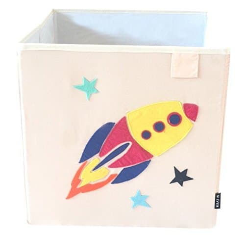 Toy Storage Box Bin Organizer Collapsible, White- 100% (Rocket)