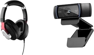 Austrian Audio Hi-X15 Professional Closed-Back Over-Ear Headphones & Logitech C920 HD Pro Webcam, Streaming, Full HD 1080p/30fps Video Calling, Clear Stereo Audio