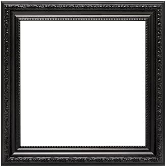 Black – 12" x 12" Ready to hang Ornate Shabby Chic Picture/Photo/Poster frame with High Clarity Styrene Shatterproof Perspex Sheet & MDF backing board