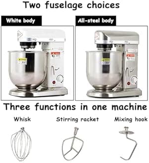 Hydravex 3-Speed 10L Bowl, 500W Electric Stand Mixer with Beater & Dough Hook for Commercial Kitchen Cakes, Stainless Steel