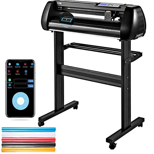 VEVOR Vinyl Cutter, 28inch Vinyl Cutter Plotter with Stand, Adjustable Speed Force for Sign Making Vinyl Plotter, SignMaster Software Vinyl Tape Tools Vinyl Printer Available with COM/USB/Bluetooth