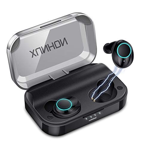 True Wireless Earbuds Bluetooth 5.0 Auto Pairing Wireless Earphones IPX7 Waterproof Sport Bluetooth Headphones with 3500Mah Charge Case and Mic HD Calls Noise Reduce Earbuds for iPhone Android Black