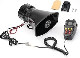 HANABI Police Horn Siren for Cars Jeeps suvs 7 Tone Loud Hooter with Mic VIP Siren 100 watts Police Siren for Cars Jeeps suvs 7 Tone Loud Hooter Car Speaker kit for Nissan Evalia