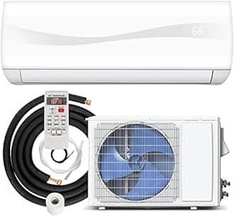 PETSITE 18000 BTU Mini Split Air Conditioner Pre-Charged Inverter Heat Pump System, 19 SEER2 208-230V Wall Mounted Ductless AC Unit Energy Saving with Installation Kit, White