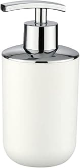 WENKO 21204100 Soap dispenser Brasil White unbreakable, Plastic TPE, 7.3 x 16.5 x 9 cm, White