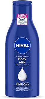 NIVEA Nourishing Body Milk 120ml Body Lotion with Deep Moisture Serum | 48 H Moisturization | With 2X Almond Oil | Smooth and Healthy Looking Skin |For Very Dry Skin