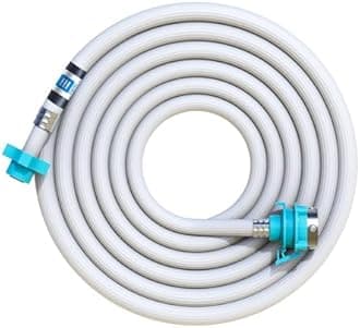 Eightiz 5 Meter Flexible PVC Washing Machine Inlet Hose water pipe, Universal Water Inlet with Tap adaptor Connector for Top & Front Load Fully Automatic