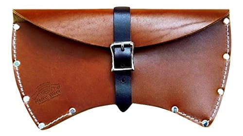 Leather Axe Sheath - Brown Leather, Single Compartment, 36 Inches, Open Top