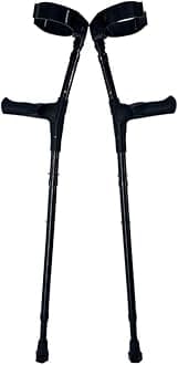 OrthoStix Black Foldable Adult Forearm Crutches Adjustable 4-inch Full Cuff