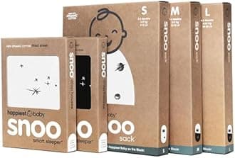 The Big Bundle 100% Organic Cotton - Includes 3 SNOO Sacks and 2 SNOO Bassinet Fitted Sheets (Black & White)