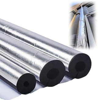 Outdoor Foam pipe insulation tubing, for On air conditioning lines on Heat Pump, Insulated tubes prevent heat loss, ID 22mm (7/8")-165mm (6-1/2") aluminum foil Foam Tubing(48mm(ID) x20mm)