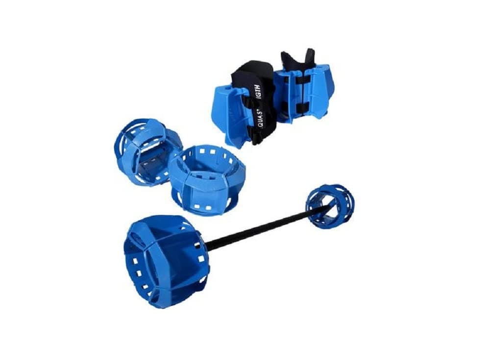 Aquastrength Medium Resistance Water Weights Functional Pool Exercise Equipment Ultimate Total Body Conditioning for Strength, Power, Agility – Barbell, Bells, Fins, Medium Resistance Bundle